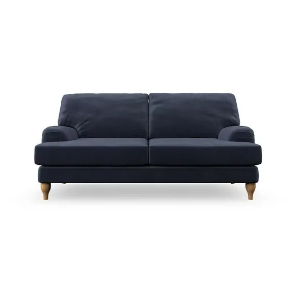 3-Seater Sofa with Bandaged Arms - Navy, Velvet