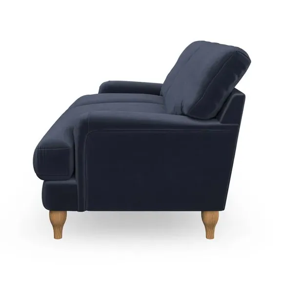 3-Seater Sofa with Bandaged Arms - Navy, Velvet