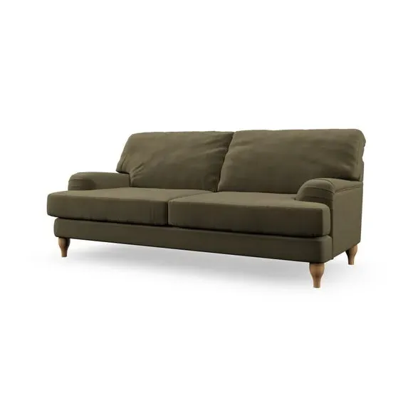 3-Seater Sofa with Bandaged Arms - Olive