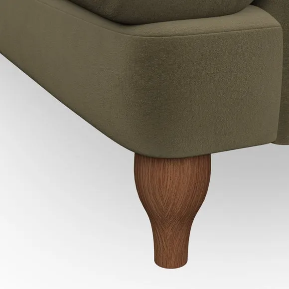 3-Seater Sofa with Bandaged Arms - Olive, Velvet