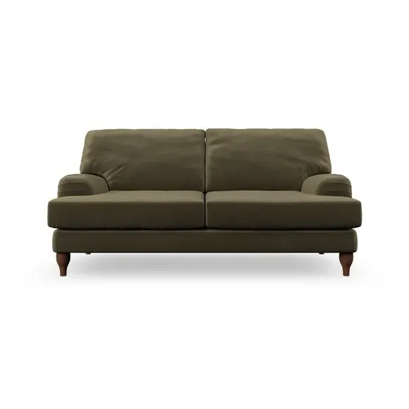 3-Seater Sofa with Bandaged Arms - Olive, Velvet