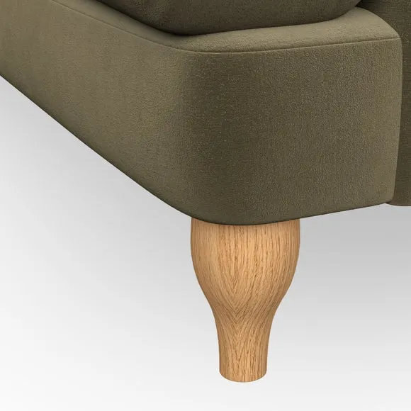 3-Seater Sofa with Bandaged Arms - Olive, Velvet