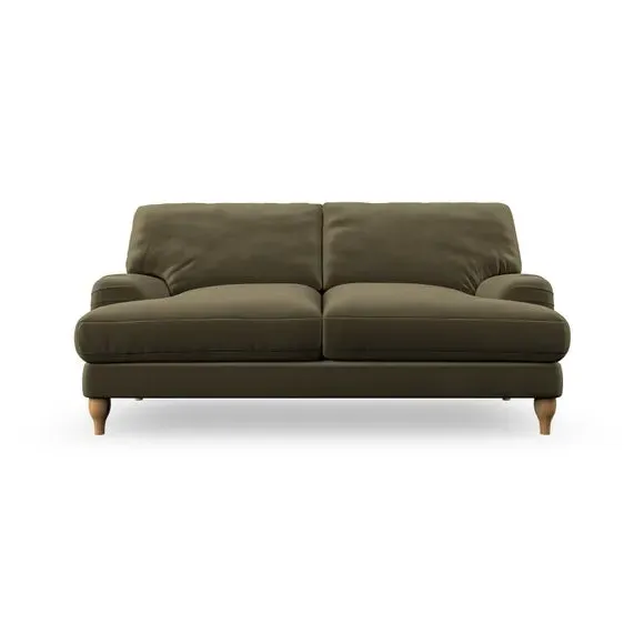 3-Seater Sofa with Bandaged Arms - Olive, Velvet