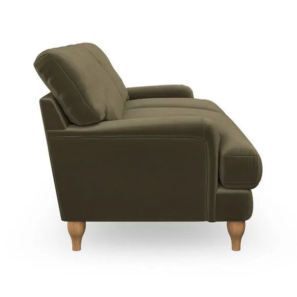 3-Seater Sofa with Bandaged Arms - Olive, Velvet