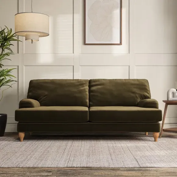3-Seater Sofa with Bandaged Arms - Olive