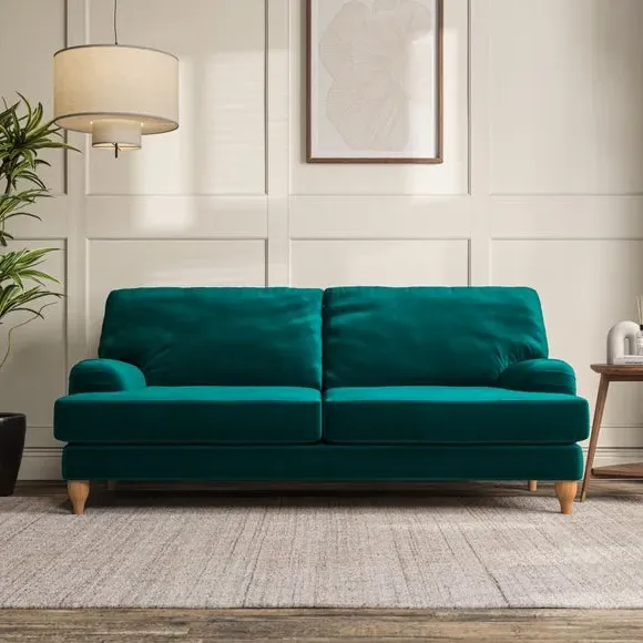 3-Seater Sofa with Bandaged Arms - Peacock