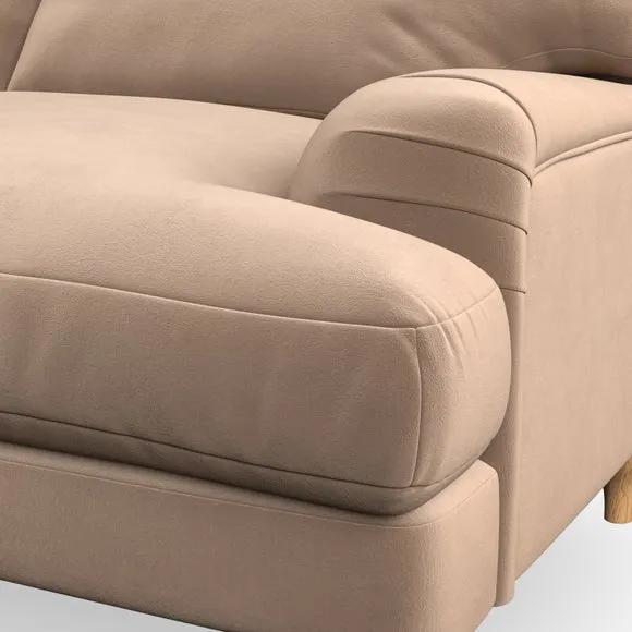 3-Seater Sofa with Bandaged Arms - Taupe, Velvet