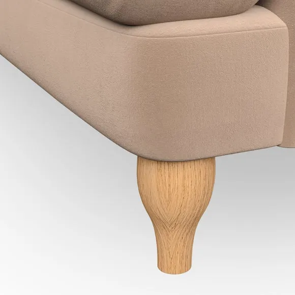 3-Seater Sofa with Bandaged Arms - Taupe, Velvet
