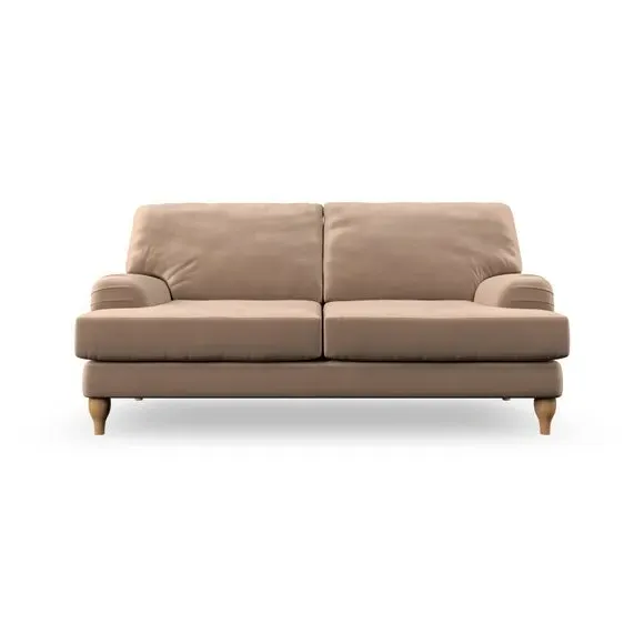 3-Seater Sofa with Bandaged Arms - Taupe, Velvet