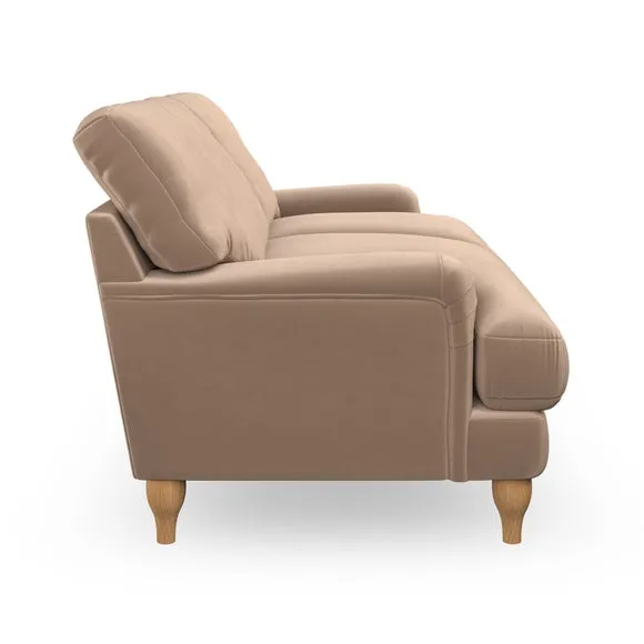 3-Seater Sofa with Bandaged Arms - Taupe, Velvet