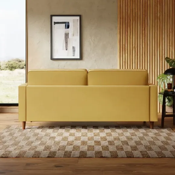 3-Seater Sofa with Button Detail - Gold, Velvet