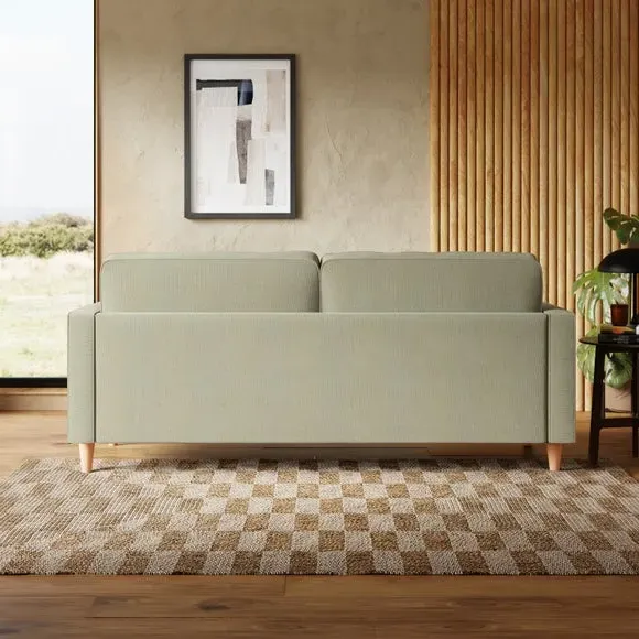 3-Seater Sofa with Button Detail - Sage, Chenille