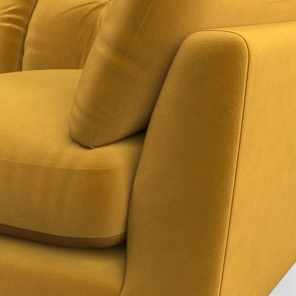 3-Seater Sofa with Button Details - Amber