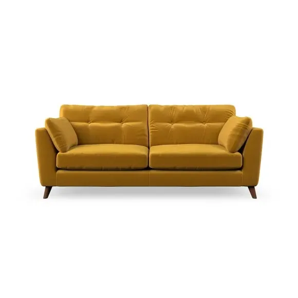 3-Seater Sofa with Button Details - Amber