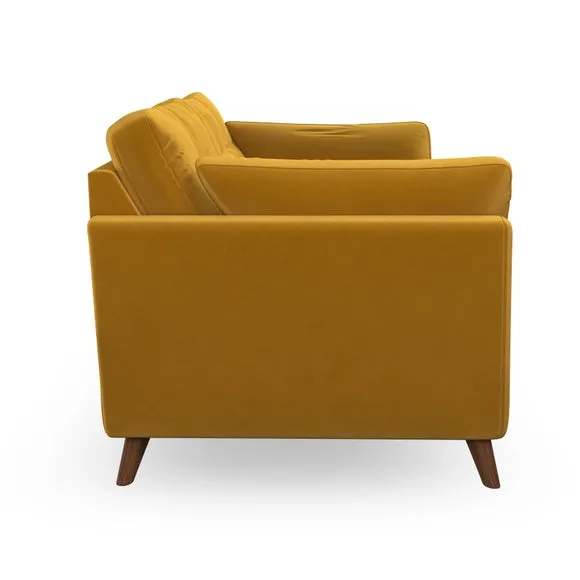 3-Seater Sofa with Button Details - Amber