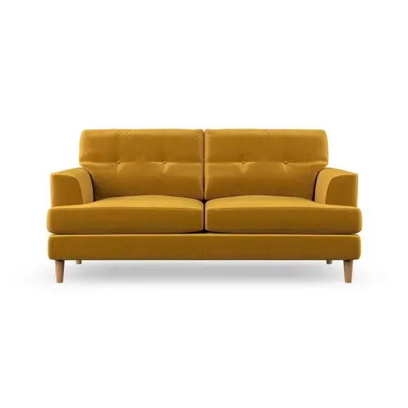 3-Seater Sofa with Button Details - Amber