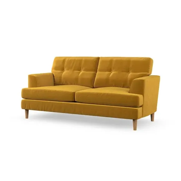 3-Seater Sofa with Button Details - Amber