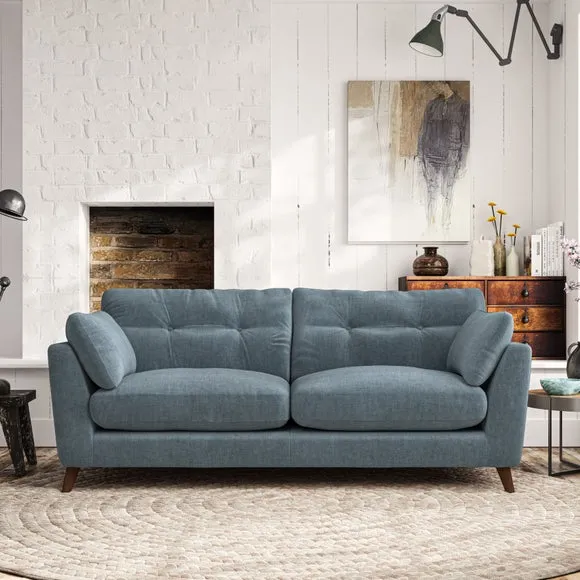 3-Seater Sofa with Button Details - Aqua
