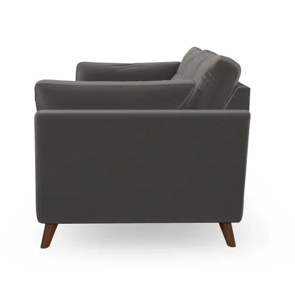 3-Seater Sofa with Button Details - Charcoal