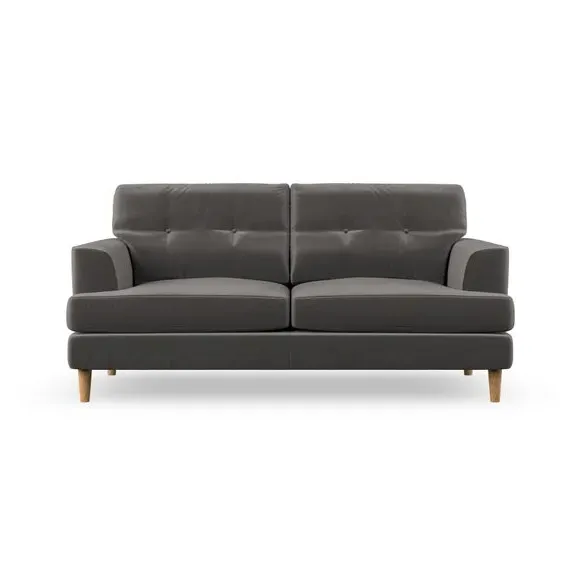3-Seater Sofa with Button Details - Charcoal