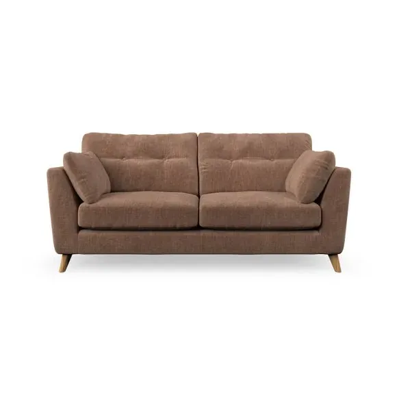 3-Seater Sofa with Button Details - Clay