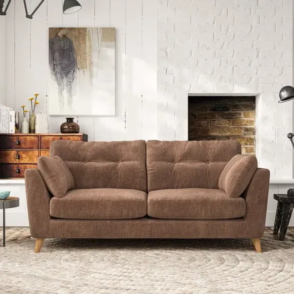 3-Seater Sofa with Button Details - Clay