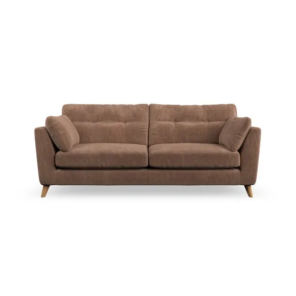 3-Seater Sofa with Button Details - Clay