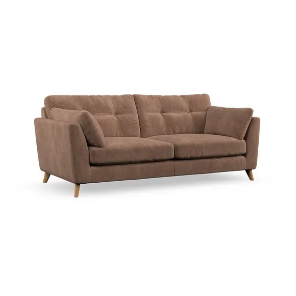 3-Seater Sofa with Button Details - Clay