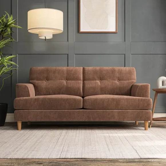 3-Seater Sofa with Button Details - Clay