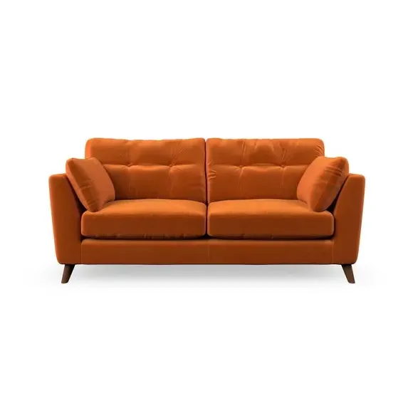 3-Seater Sofa with Button Details - Ginger