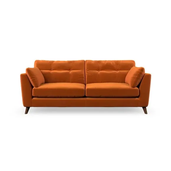 3-Seater Sofa with Button Details - Ginger