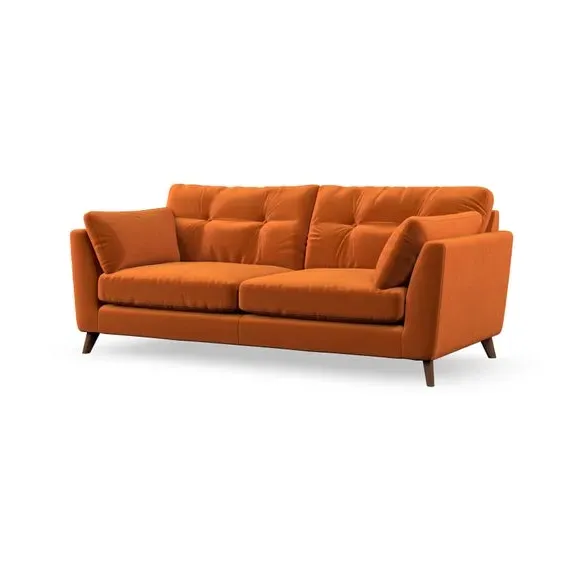 3-Seater Sofa with Button Details - Ginger