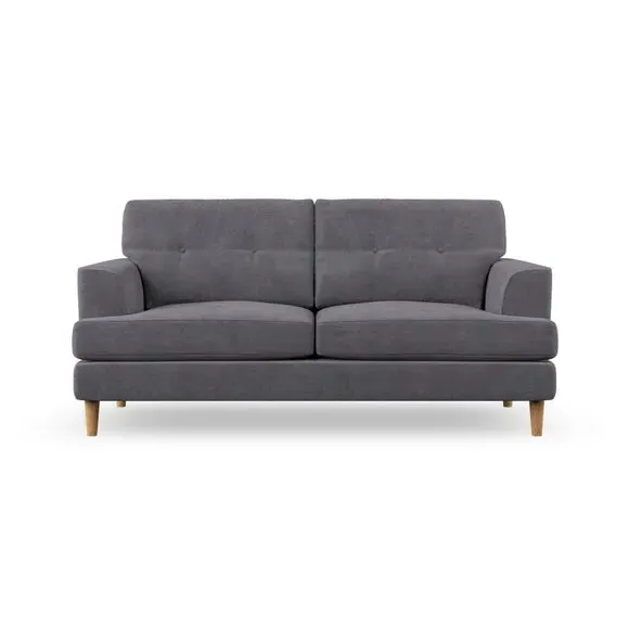 3-Seater Sofa with Button Details - Grey