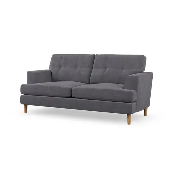 3-Seater Sofa with Button Details - Grey