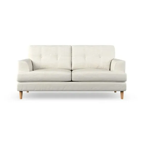 3-Seater Sofa with Button Details - Ivory