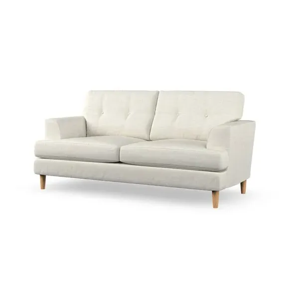 3-Seater Sofa with Button Details - Ivory
