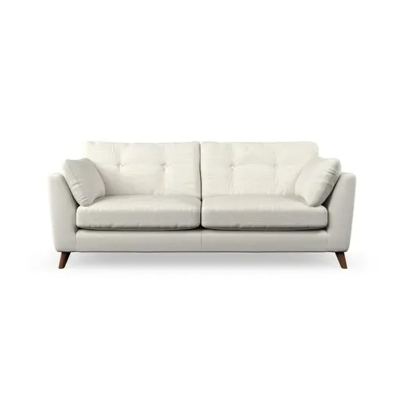 3-Seater Sofa with Button Details - Ivory