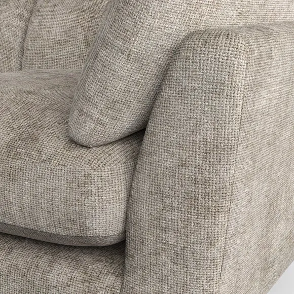 3-Seater Sofa with Button Details - Mushroom