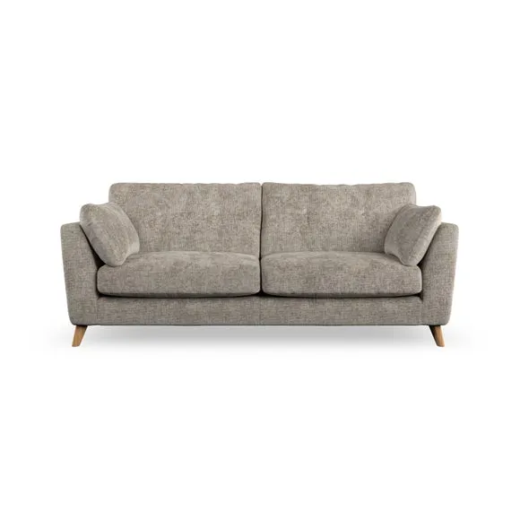 3-Seater Sofa with Button Details - Mushroom