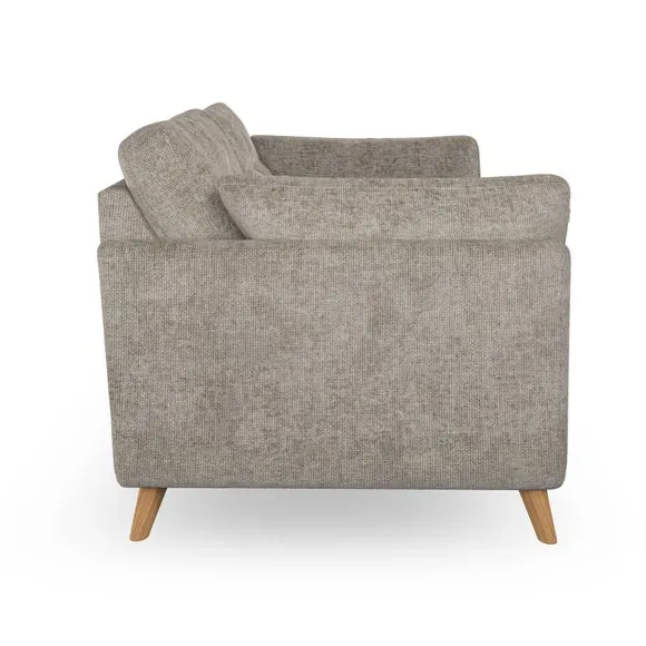 3-Seater Sofa with Button Details - Mushroom