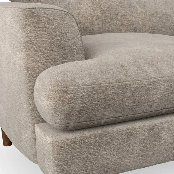 3-Seater Sofa with Button Details - Mushroom