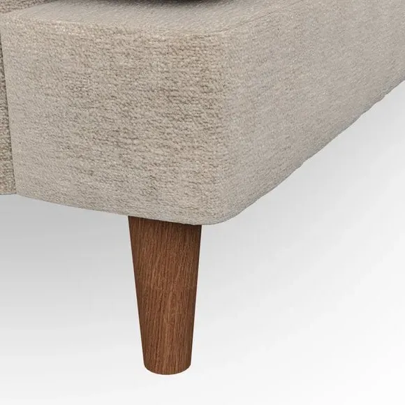 3-Seater Sofa with Button Details - Mushroom