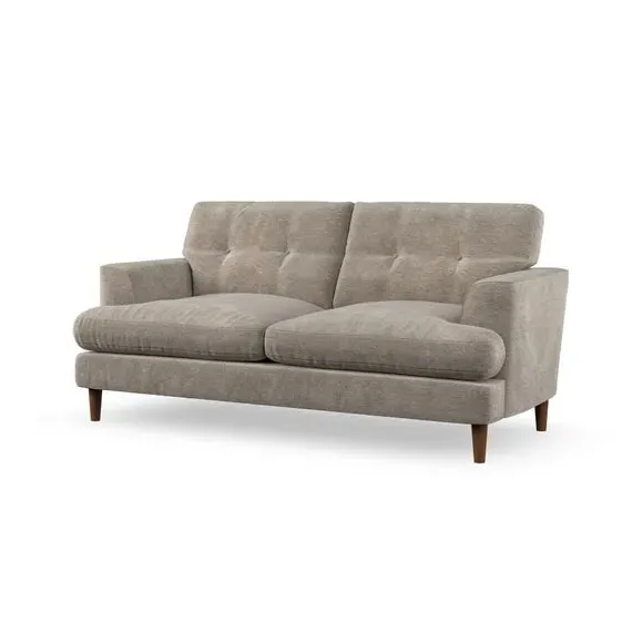 3-Seater Sofa with Button Details - Mushroom