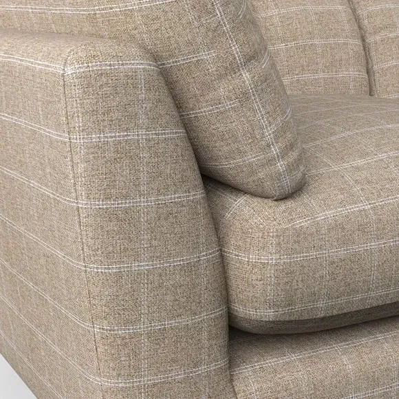 3-Seater Sofa with Button Details - Natural