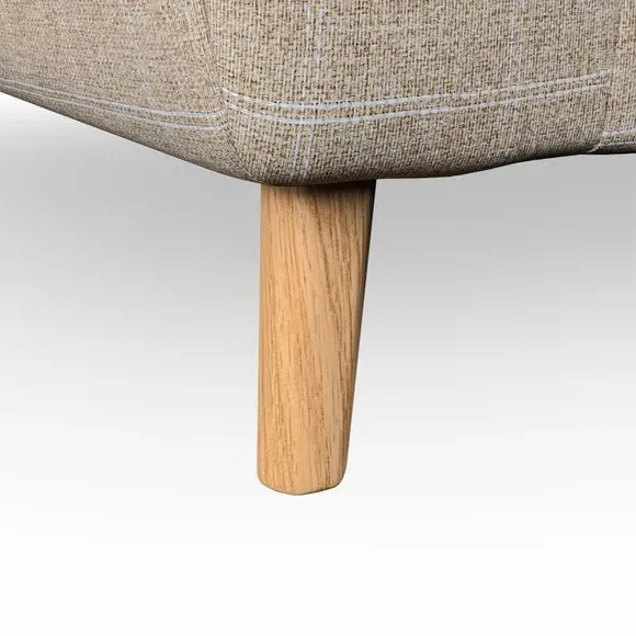 3-Seater Sofa with Button Details - Natural