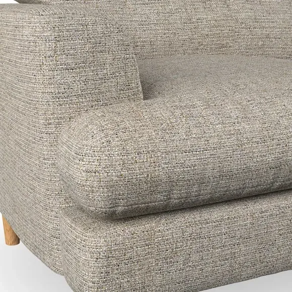 3-Seater Sofa with Button Details - Natural