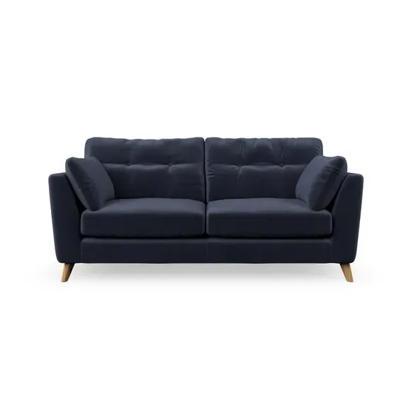 3-Seater Sofa with Button Details - Navy
