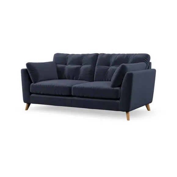 3-Seater Sofa with Button Details - Navy