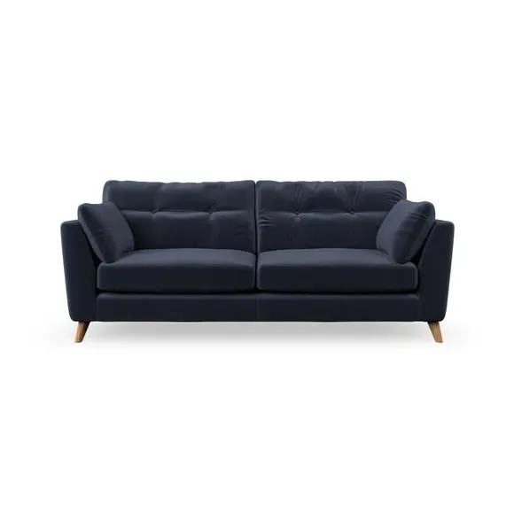 3-Seater Sofa with Button Details - Navy