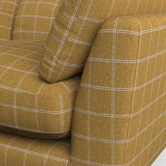 3-Seater Sofa with Button Details - Ochre